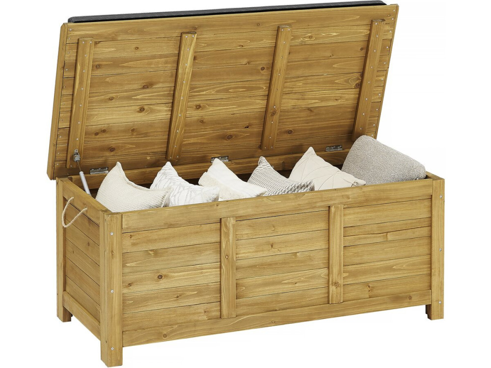Coffre de jardin "Gana" en bois - 125 x 60 x 55 cm - Marron