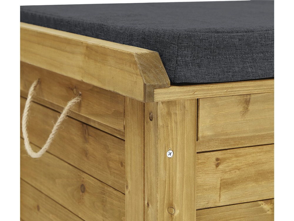 Coffre de jardin "Gana" en bois - 125 x 60 x 55 cm - Marron