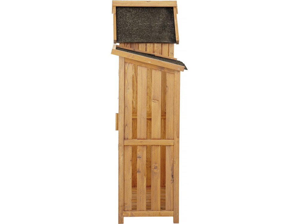 Armoire de jardin en bois avec range-bûches "Noé" - 136 x 57 x 170 cm - Marron