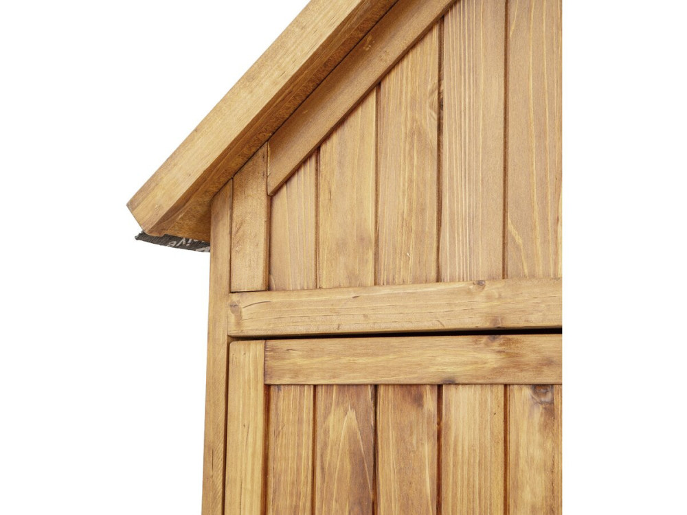Armoire de jardin en bois avec range-bûches "Noé" - 136 x 57 x 170 cm - Marron