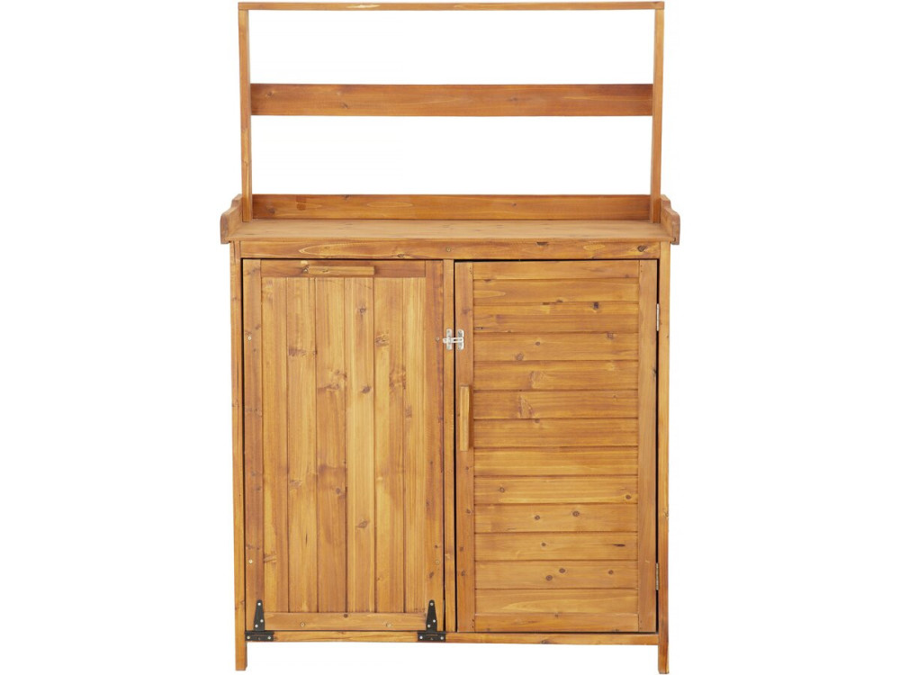 Armoire de jardin en bois avec poubelle intégrée "Lou" - Marron