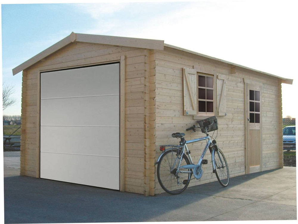 Garage bois - 19.26 m² - 2.58 x 5.38 x 2.53 m - 40 mm