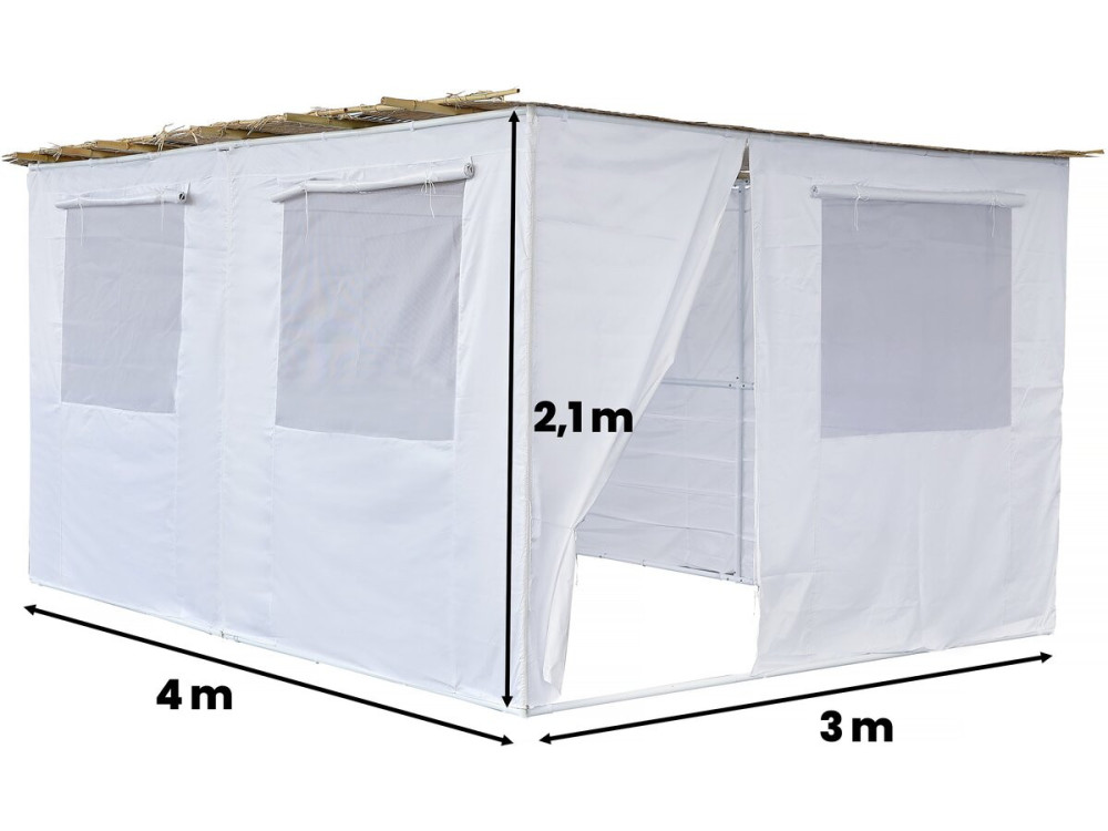 Souccah en Kit NINA ajustable - 4 x 3 - 4 Rouleaux de bambou et 4 tasseaux de bois