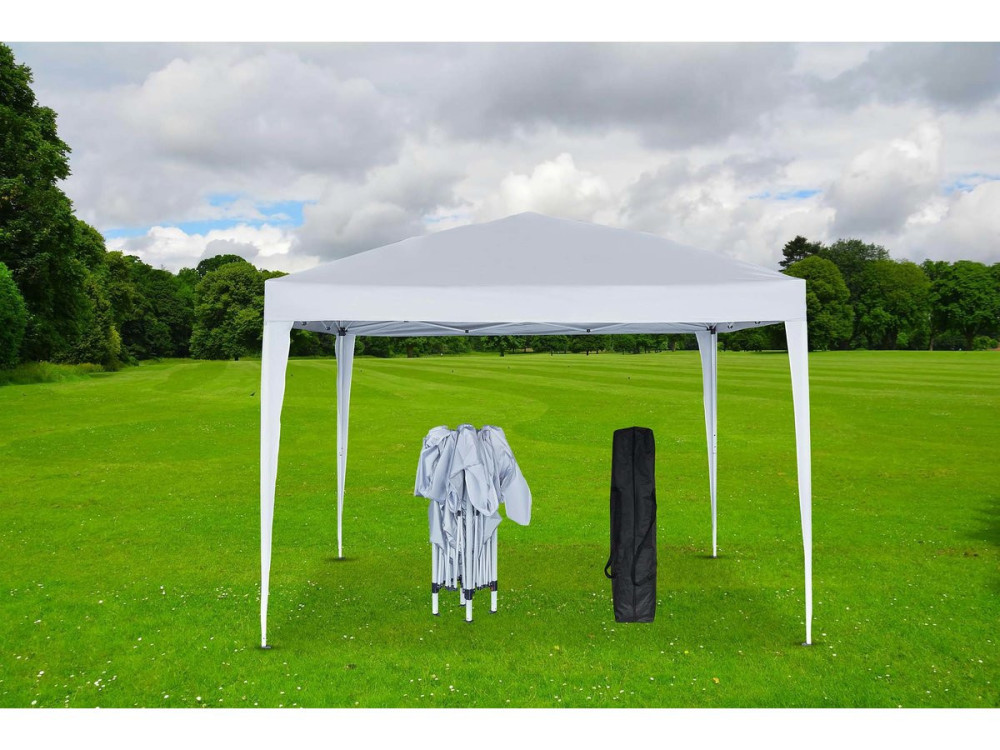 Tonnelle de jardin pliante "Svetlana 3" - 9 m² - 3 x 3 m - Blanc