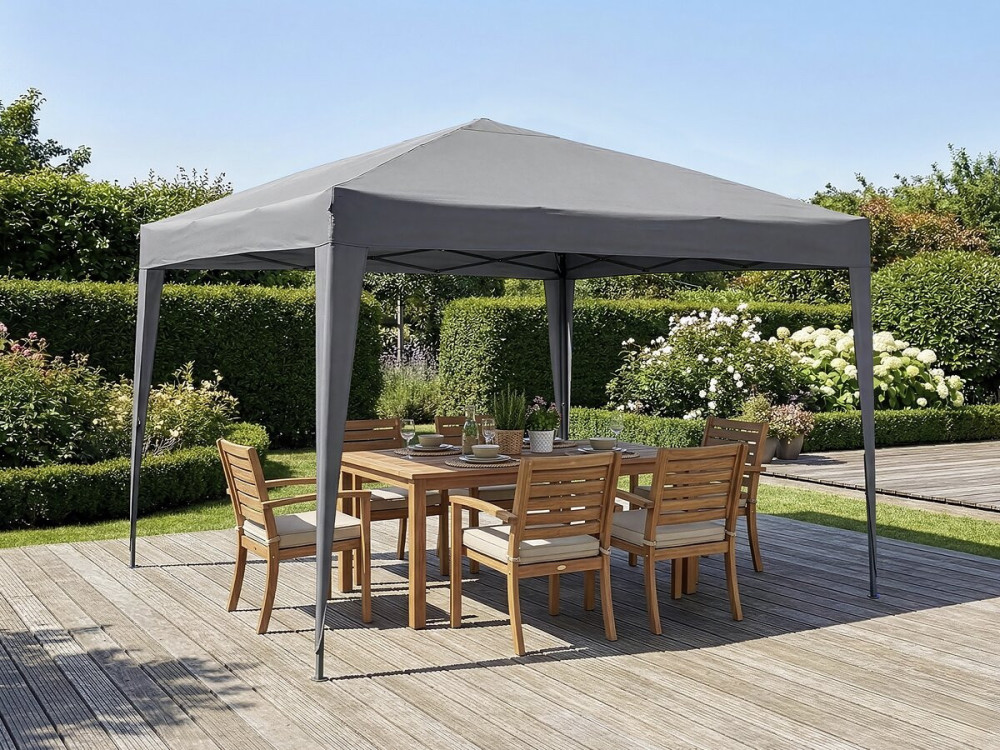Tonnelle de jardin pliante "Svetlana 3" - 9 m² - 3 x 3 m - Gris