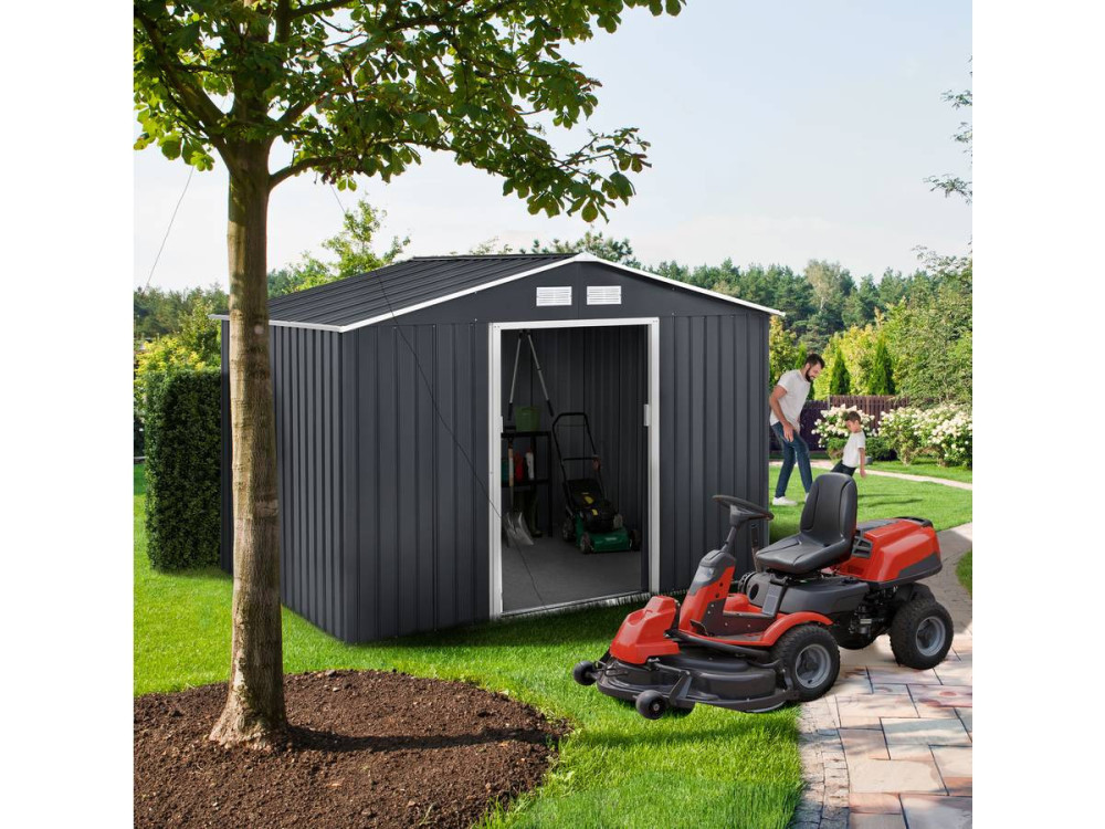 Abri de jardin métal "Vegas" - 5,29 m2 (4,83 m2 au sol) - Gris