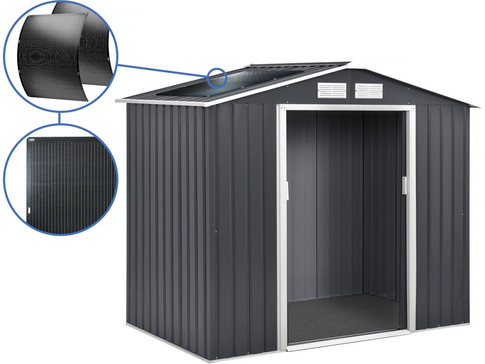 Abri de jardin métal - "Vegas" - 4.07 m² avec panneaux solaires
