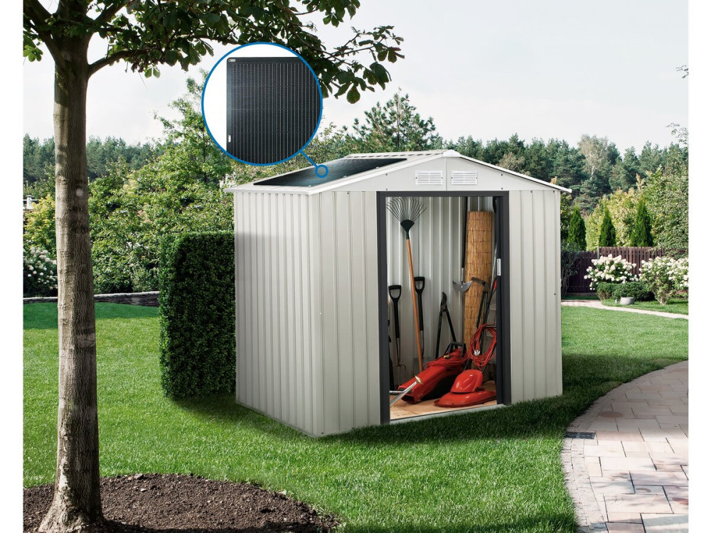 Abri de jardin métal "Nebraska" - 4,07m² avec panneaux solaires