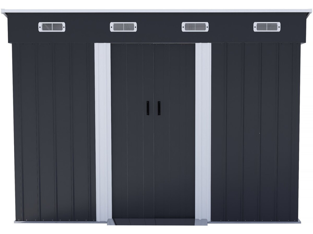 Abri de jardin métal monopente "Denver" - 3,32 m² - Gris
