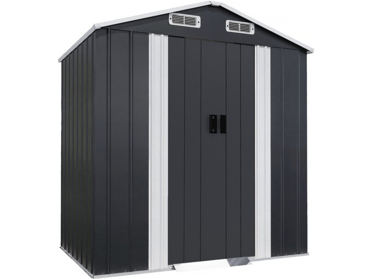 Abri de jardin en métal avec porte coulissante "Boston" - 2,17 m² - Gris