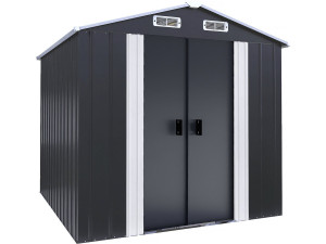 Abri de jardin métal avec portes coulissantes "Boston" - 4.12 m² - Gris