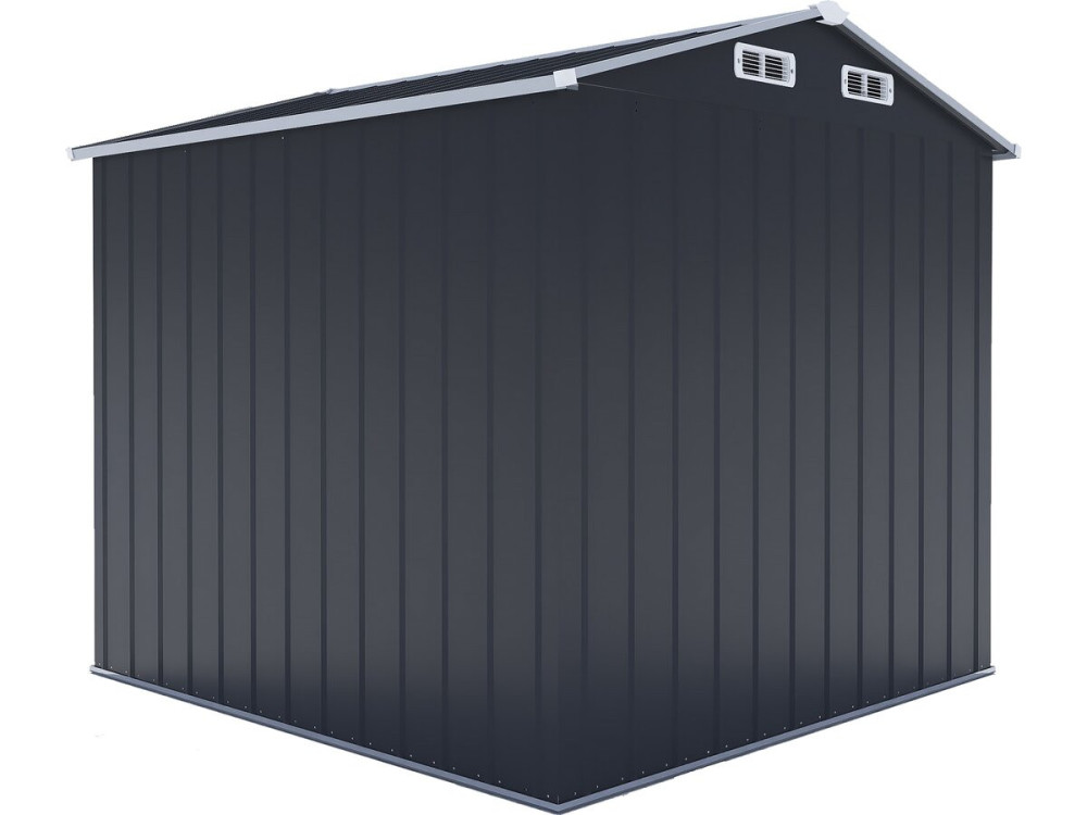 Abri de jardin métal avec portes coulissantes "Boston" - 4.12 m² - Gris