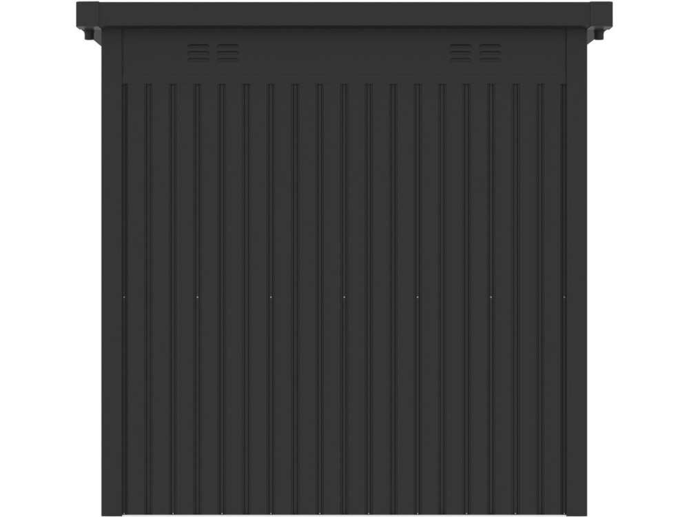 Abri de jardin métal premium avec toit plat et porte battante "Lexinton" - 5,29 m² - Gris