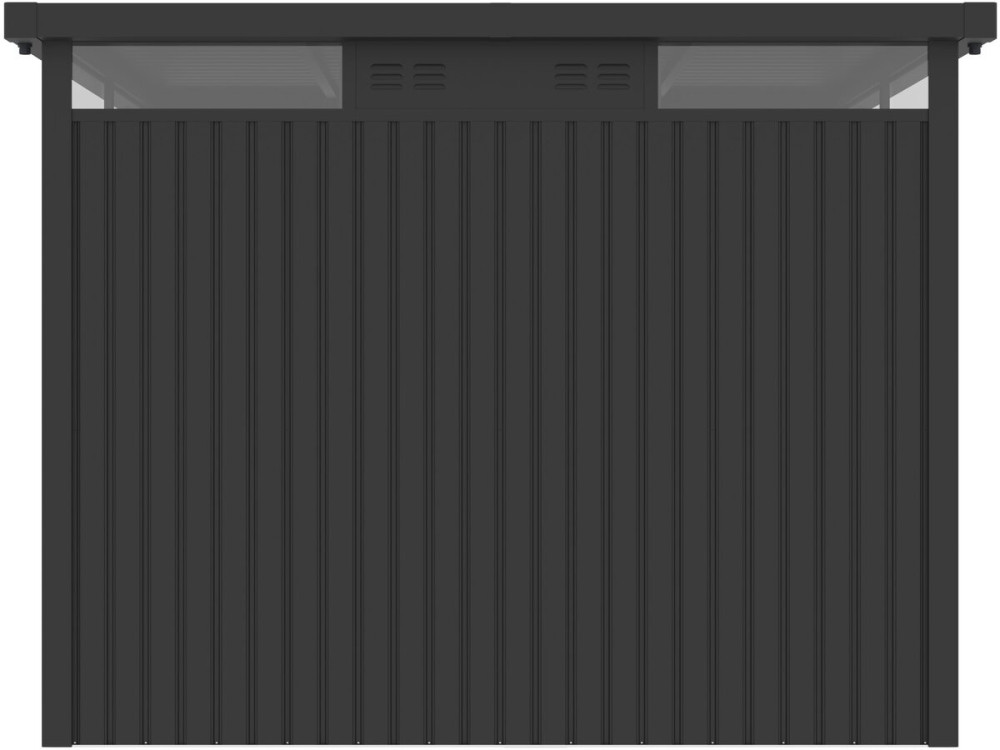 Abri de jardin métal premium avec toit plat et porte battante "Lexinton" - 6,76 m² - Gris