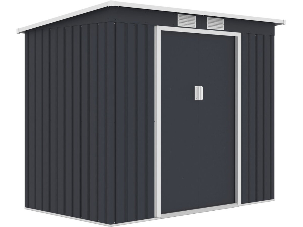 Abri de jardin en métal avec toit monopente métal "Orlando" - 2,81 m² - Gris