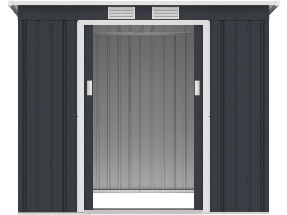 Abri de jardin en métal avec toit monopente métal "Orlando" - 2,81 m² - Gris