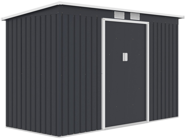 Abri de jardin en métal avec toit monopente "Orlando" - 3,64 m² - Gris
