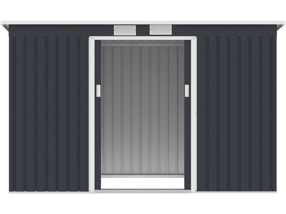 Abri de jardin en métal avec toit monopente "Orlando" - 3,64 m² - Gris