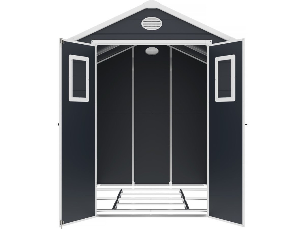 Abri de jardin résine "Texas" - 5.23 m² - kit d'ancrage inclus  - Anthracite