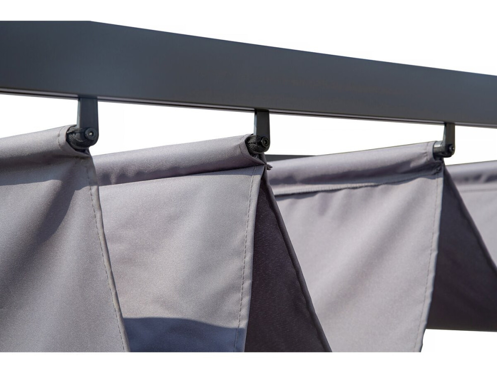 Pergola en aluminium avec toit rétractable - 3 x 4 m - Gris anthracite