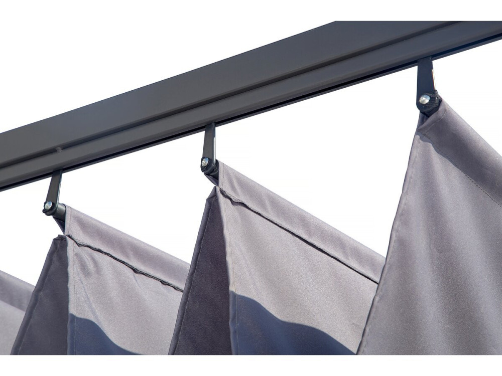 Pergola adossée avec toit rétractable - 3 x 3 m - Gris anthracite