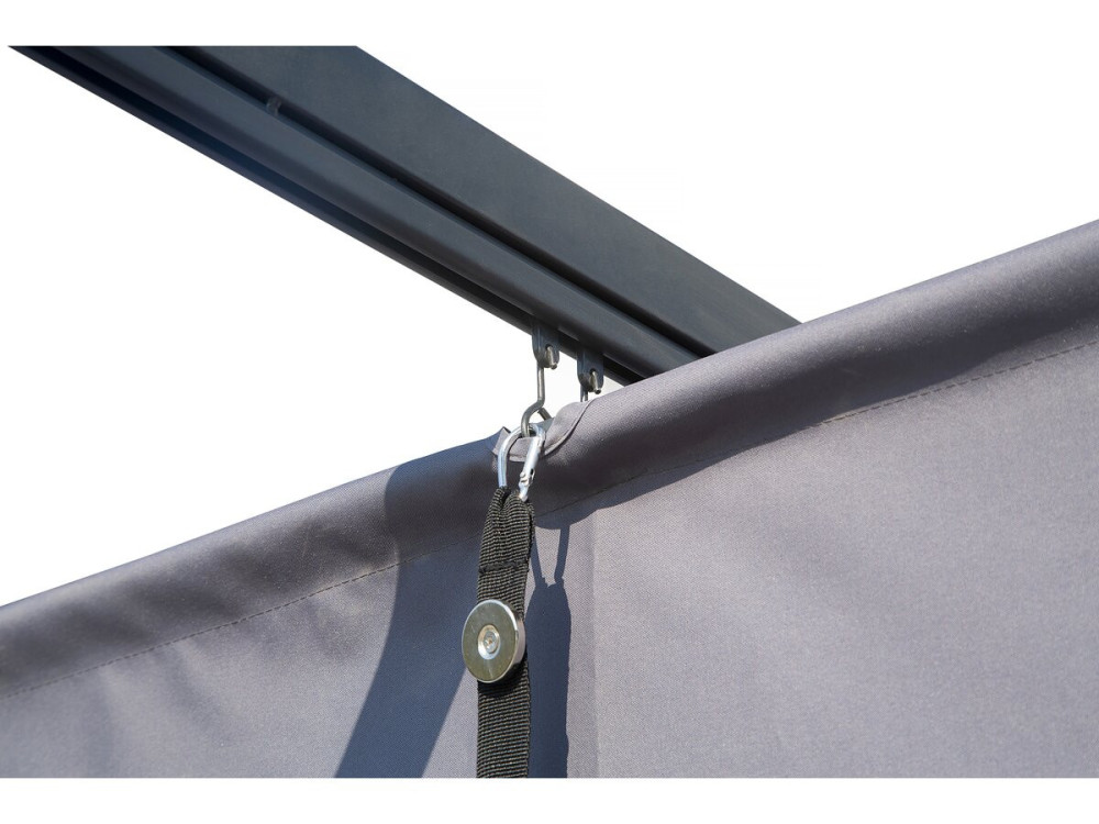 Pergola adossée avec toit rétractable - 3 x 3 m - Gris anthracite