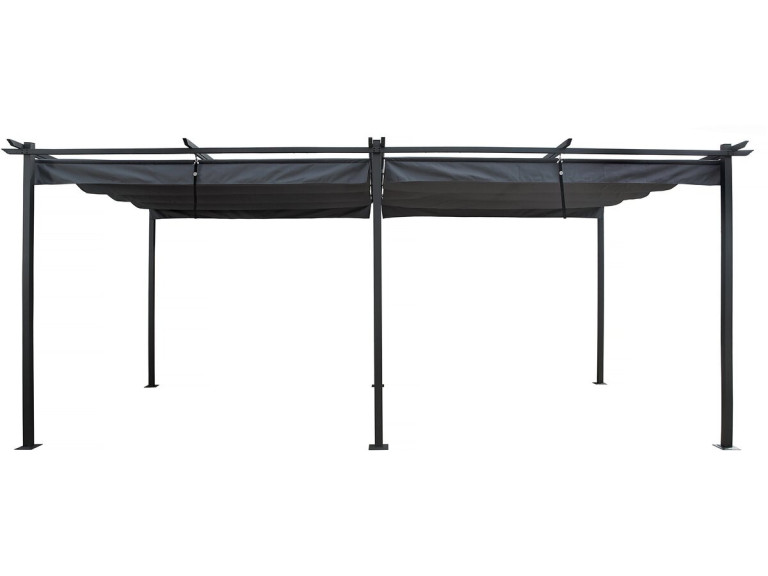 Pergola en métal avec toit rétractable - 3 x 6 m - Anthracite