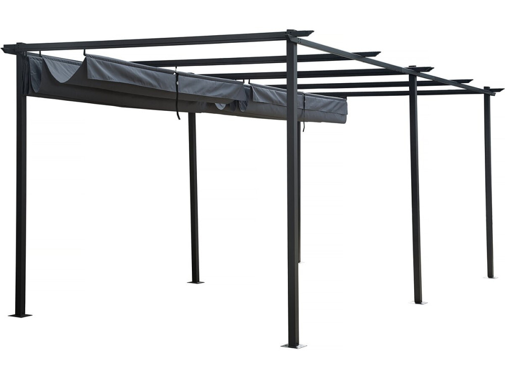Pergola en métal avec toit rétractable - 3 x 6 m - Anthracite