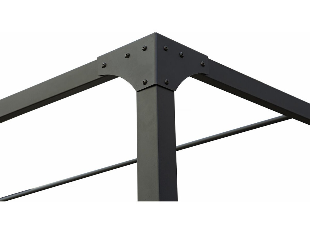 Pergola avec toit coulissant en métal "Courtenay" - 3 x 4 m - Gris
