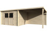 Abri jardin bois "Eden" avec extension - 18.02 m² - 6.05 x 2.98 x 2.09 m - 28 mm