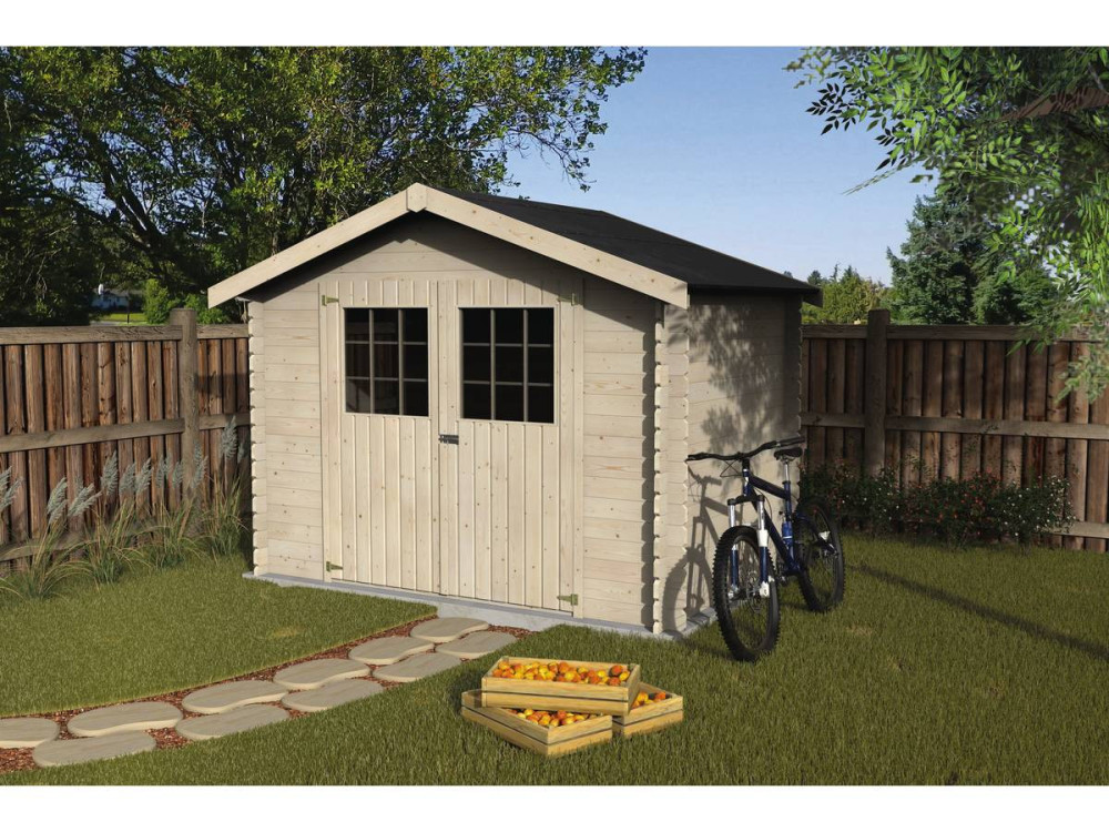 Abri jardin bois "Flodova" - 5.90 m² - 2.98 x 1.98 x 2.32 m - 28 mm