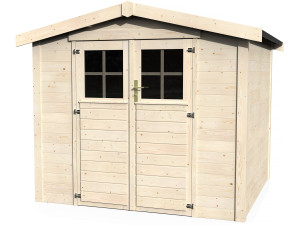 Abri jardin bois "Mareuil" - 6.14 m² - 2.57 x 2.39 x 2.12 m - 28 mm