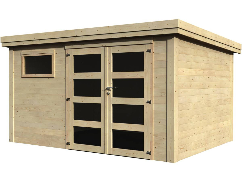 Abri jardin bois "Paolo" - 10 m² - 3.65 x 2.75 x 2.16 m - 28 mm