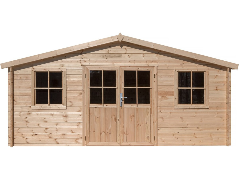 Abri de jardin bois "Alex" - 20.20 m² - 4.80 x 4.00 x 2.39 m - 28 mm