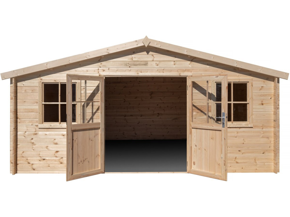 Abri de jardin bois "Alex" - 20.20 m² - 4.80 x 4.00 x 2.39 m - 28 mm