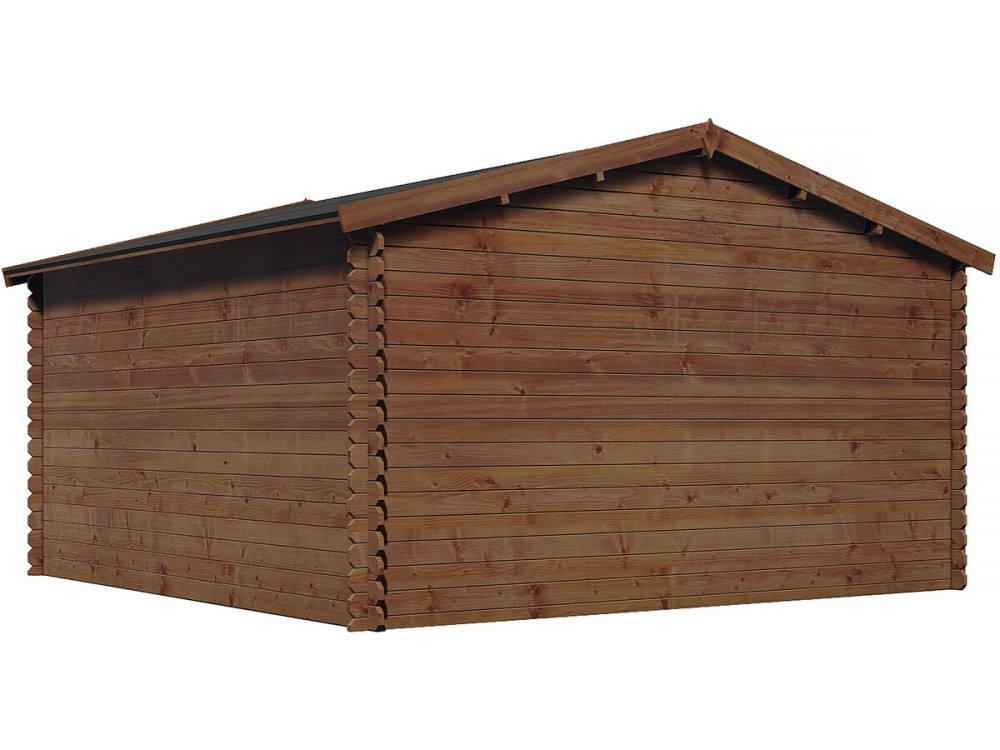 Abri de jardin bois traité autoclave marron "Lormont" - 21,2 m² - 28 mm