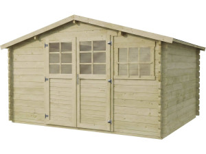 Abri de jardin en bois traité autoclave "Belmont" - 12.53 m² - 34 mm