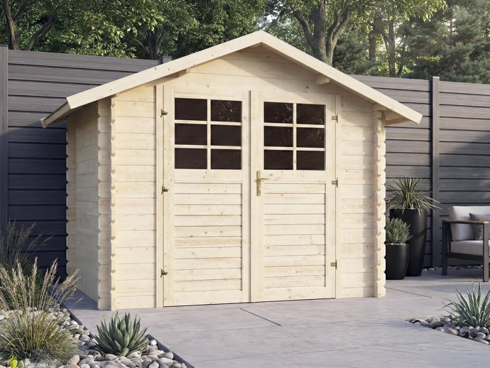 Abri de jardin en bois "Beaufort" - 6.94 m² -  287 x 241 cm - 28 mm
