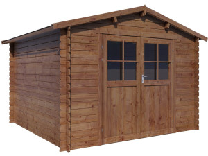 Abri de jardin en bois "Willow" - 9,3 m² - 28 mm - Marron