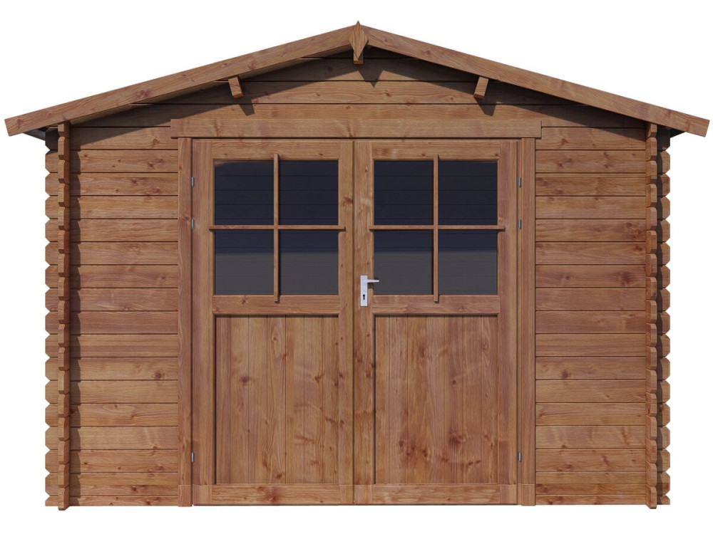 Abri de jardin en bois "Willow" - 9,3 m² - 28 mm - Marron