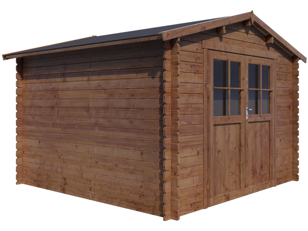 Abri de jardin en bois "Willow" - 9,3 m² - 28 mm - Marron