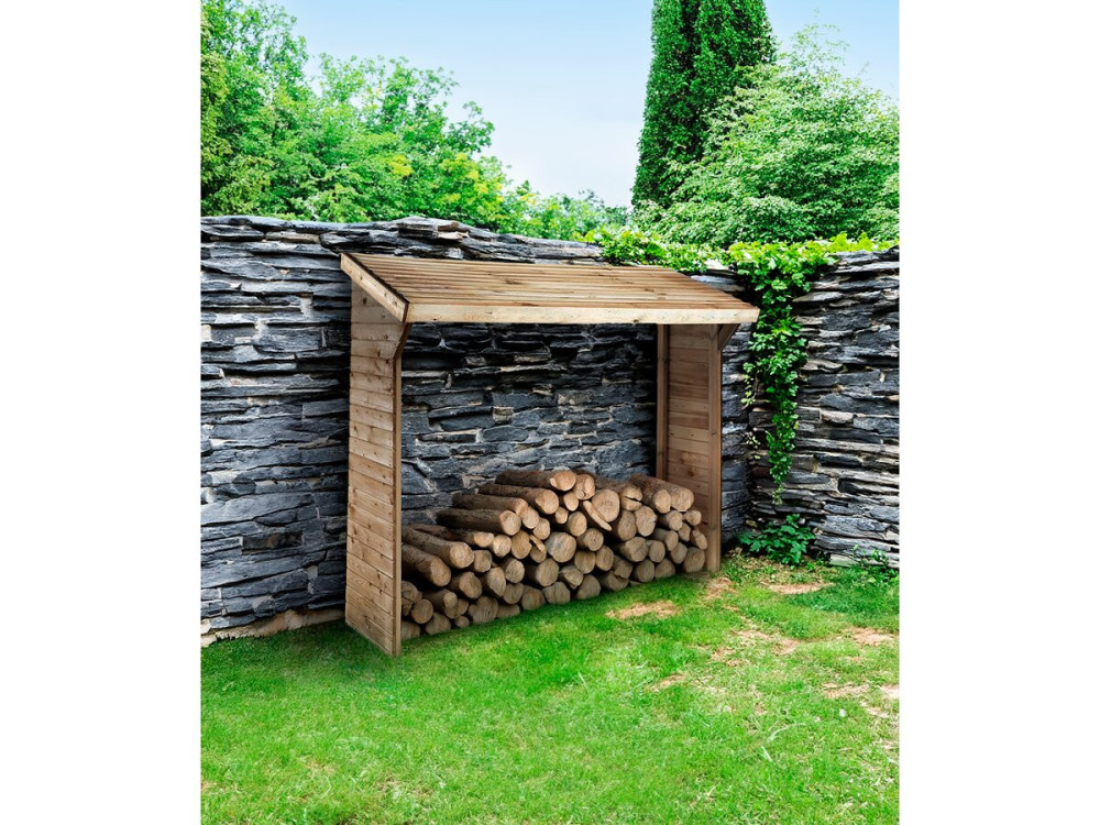 Abri bûches - 1.05 m² - 2.10 x 0.50 x 1.8 m- 2 Stères