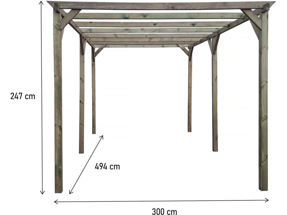 Carport voiture en bois "Sunny" 3 x 5 m