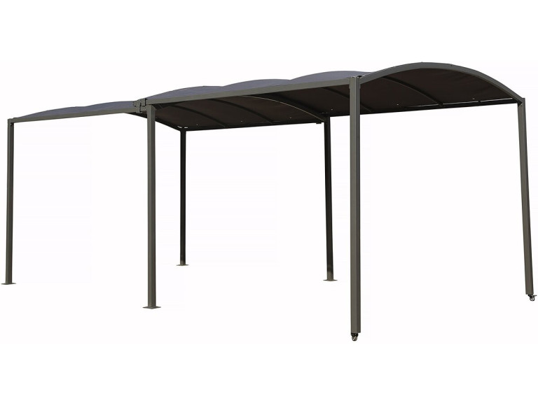 Carport en métal extensible " Mathis" - 303/566 x 295 x 240 cm - Gris