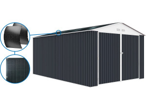 Garage métal " Houston" - 18,56 m² avec panneau solaire - Anthracite