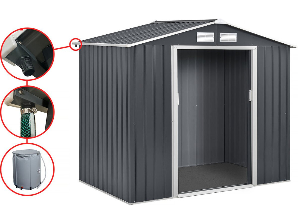 Gouttière pour abri de jardin en métal de 2 à 6m2