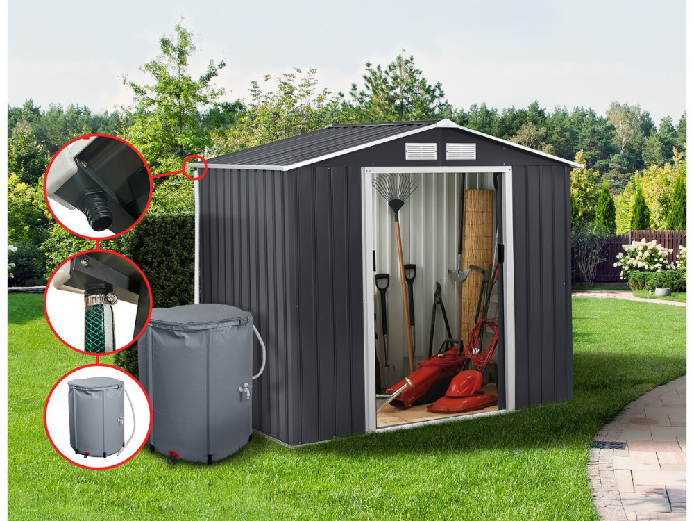 Gouttière pour abri de jardin en métal et garage de 13 à 18.5m2