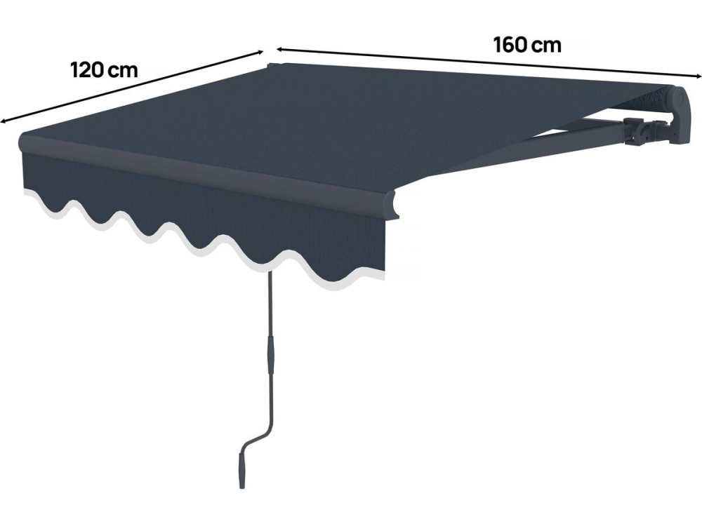 Store banne en aluminium  "Ombra 1" - 160 x 120 cm - Gris