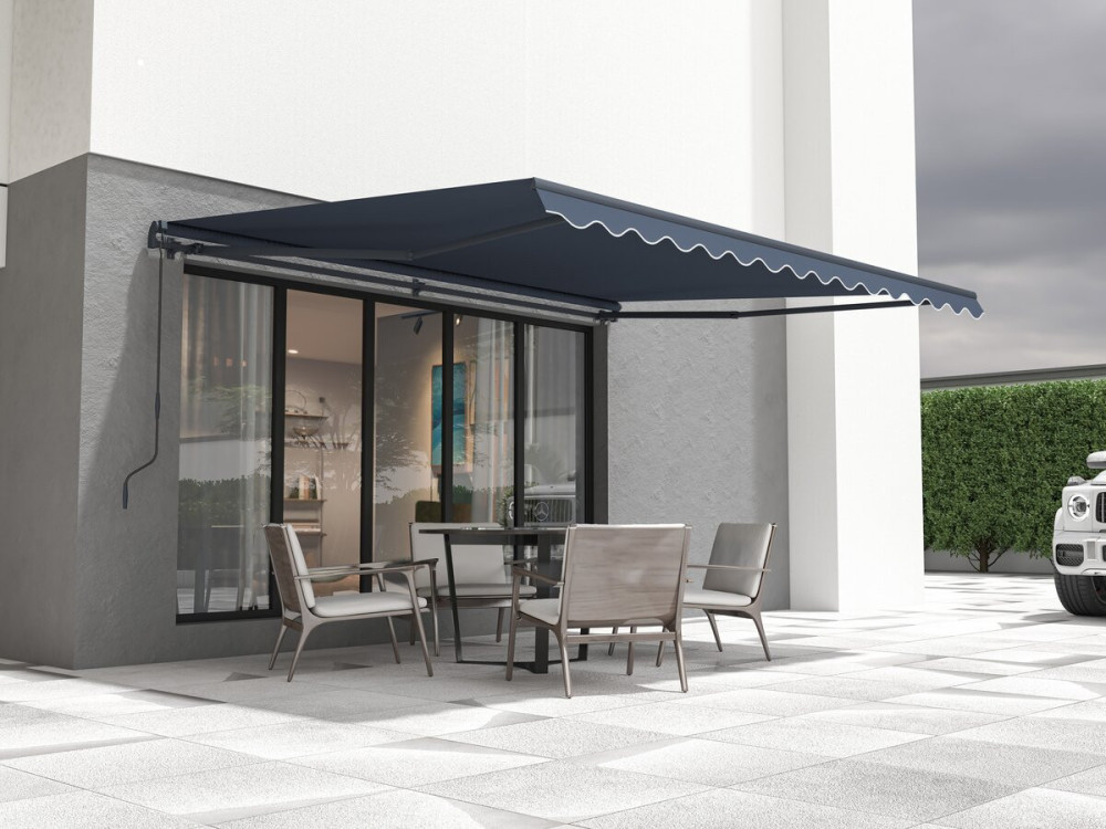 Store banne en aluminium "Ombra 4" - 395 x 300 cm - Gris