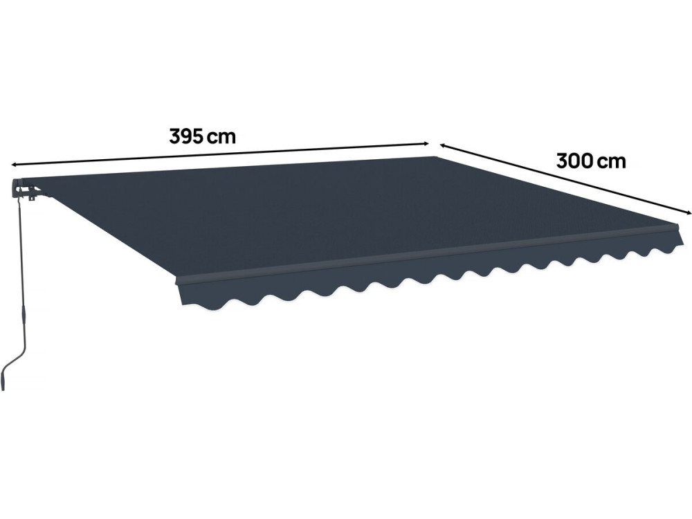 Store banne en aluminium "Ombra 4" - 395 x 300 cm - Gris